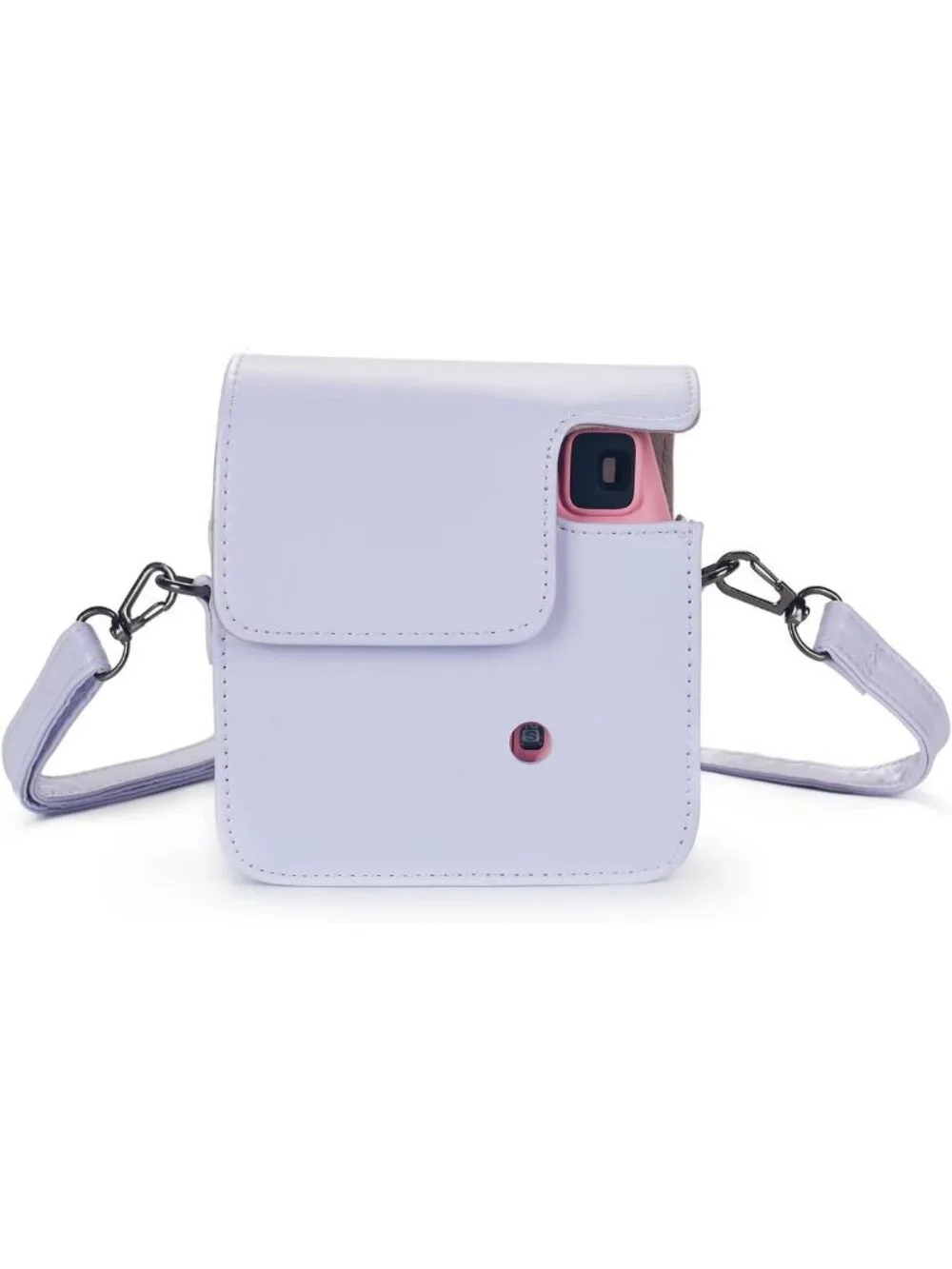 Mini Instant Camera Case - PU Leather Cover with Pocket & Adjustable Strap